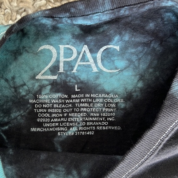 Blue & Black Tie-Dye Crew Neck Oversized T-Shirt Sz L - Picture 5 of 8